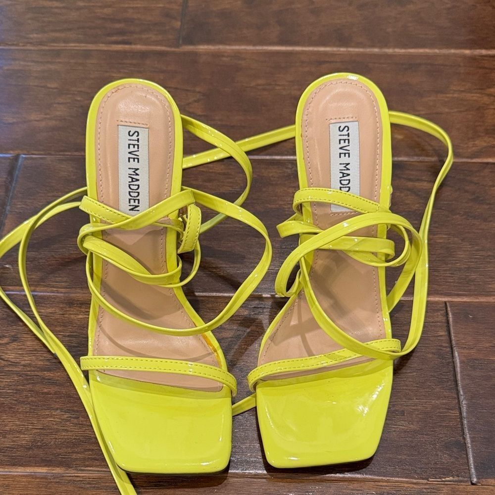 Steve Madden Neon Yellow Strappy Heels
